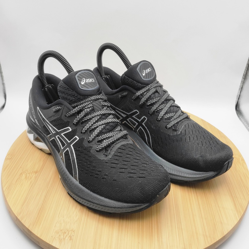 Asics Gel-Kayano 27 Womens Running Shoes Black White 1012A649 Size 6.5
